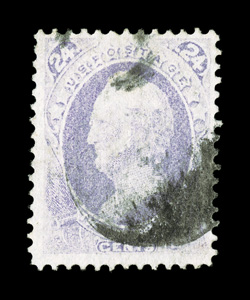 142, 24c Purple with grill, well centered and margined for this, reasonably fresh color, miniscule closed tear at top that is virtually imperceptible, otherwise a very fine
example of this rarity clear 1992 PF certificate and a 2009 PF certific