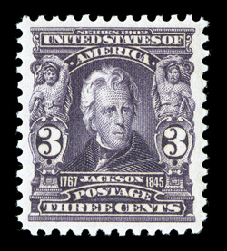 302, 3c Bright violet, flawless mint single, possessing mathematically precise centering within extra-large margins, incredibly fresh, with deep luxuriant color and impression
on especially bright paper, immaculate o.g., n.h., an extremely fine