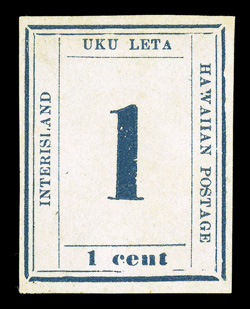 25, 1c Dark blue, Plate 11-A, Type VI, Position 6, unused, full margins, bright color, very fine.