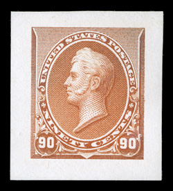 219P2-229P2, 1c-90c Small Die Proofs on India cplt., all with large full margins, a portion of the original Roosevelt album page still adheres to the back, a few of which are
thinned and may affect the proof itself, very fine.