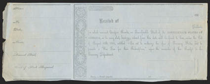 Montgomery Type 1A. 186_.  Blank IDR Typeset Form. On blue paper. EF. with William P. Palmer Collection stamped on back. From The Holger Dreher Collection