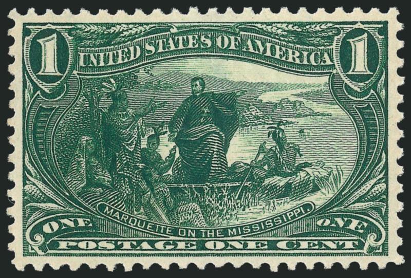 1c Trans-Mississippi (285).> Mint N.H., attractive margins and centering, fresh, rich color, Extremely Fine, with 2008 P.S.E. certificate (XF 90 SMQ $285.00)