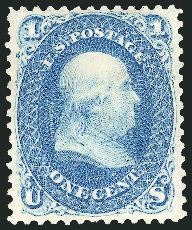 1c Blue (63).> Original gum, small h.r., deep rich color, well-balanced margins, Extremely Fine, with 2002 P.F. certificate
