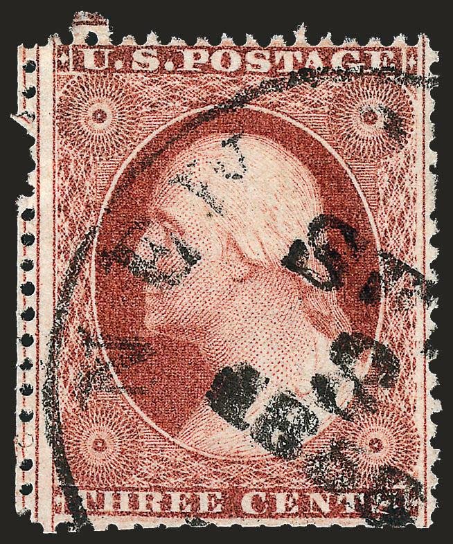 3c Dull Red, Ty. III (26).> Position 41R20, rich color, neat strike of <Sep. 8, 1858> circular datestamp, Very Fine, <the earliest recorded usage from Plate 20>