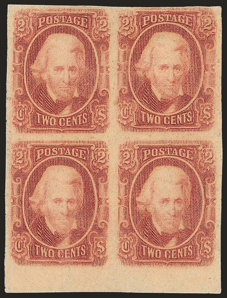 2c Brown Red (8).> Two blocks of four and five singles, one single and one block with sheet margin at bottom, few Mint N.H., one single unused (no gum), fresh and Very Fine group