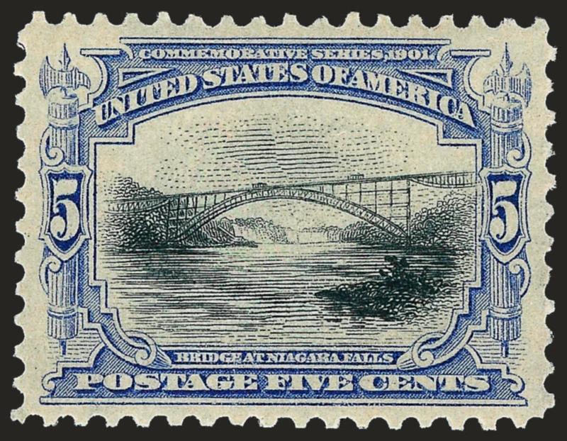 5c Pan-American (297).> Mint N.H., choice margins and mathematically centered, fresh and crisp<><>^EXTREMELY FINE GEM. THE PERFECT 5-CENT PAN-AMERICAN FOR THE COLLECTOR OF ULTRA-HIGH QUALITY GEMS.^<><>With 2008
P.S.E. certificate (Superb 98 SMQ