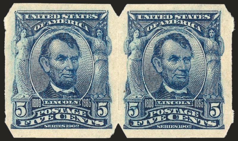 5c Blue, U.S. Automatic Vending Co. Ty. II (315).> Pair, lightly hinged, fresh and crisp, beautifully centered, Extremely Fine, with 2004 P.F. certificate