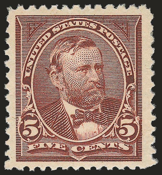 5c Chocolate (255).> Mint N.H., Jumbo margins, gorgeous rich color, Very Fine and choice, with 1993 P.F. certificate