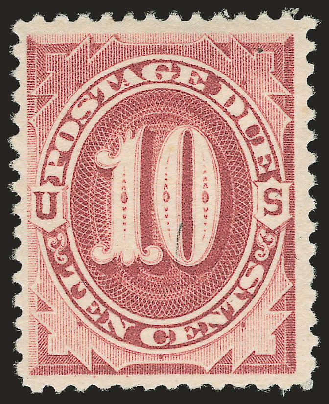 10c Bright Claret (J26).> Original gum, barely hinged, bright color, wide margins, Very Fine, with 2004 P.F. certificate