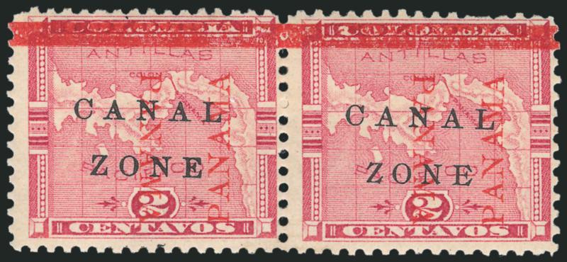 1905, 2c Rose, Zone in Antique Type (11a).> Two: one single, other in pair with normal, latter tropicalized original gum, Fine-Very Fine, the single with 1999 P.F. certificate