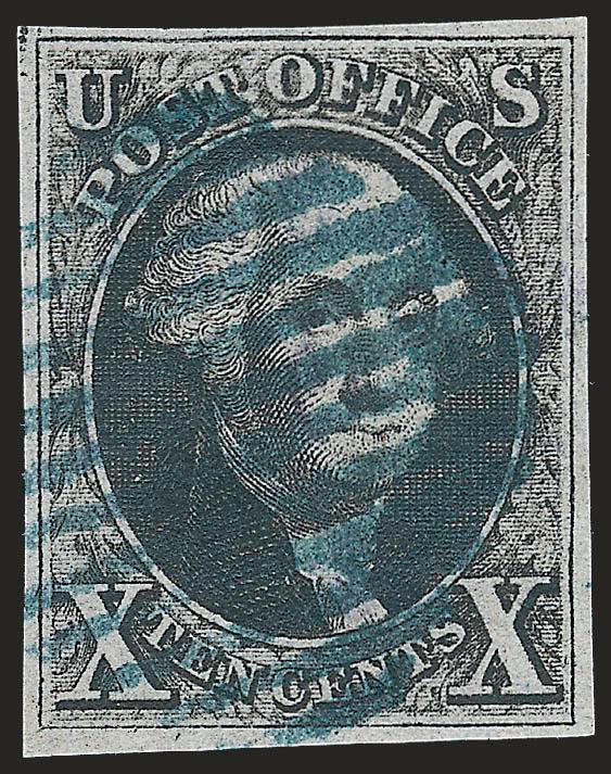 10c Black, Sperati Forgery (2F).> Margins all around, blue grid cancel, Very Fine, backstamped Sperati Reproduction and numbered 191