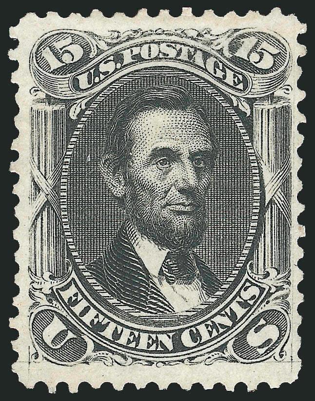 15c Black (77).> Unused (no gum), nicely centered, intense color on bright paper, Very Fine