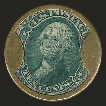 J. Gault, 10c Green, Encased Postage (EP97).> Couple small mica cracks, otherwise Fine, with 2008 P.F. certificate